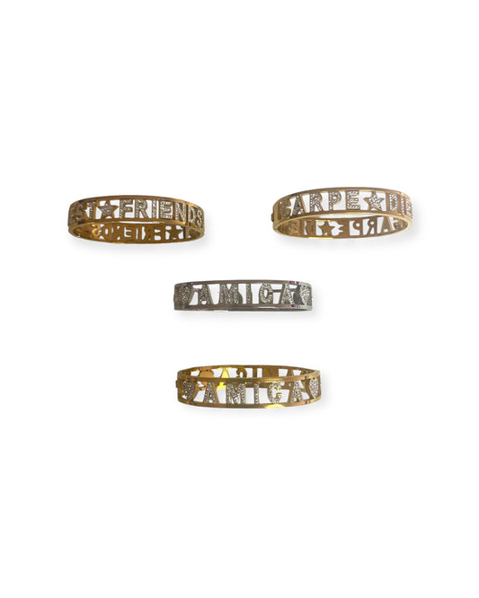 Bracciali rigidi scritta